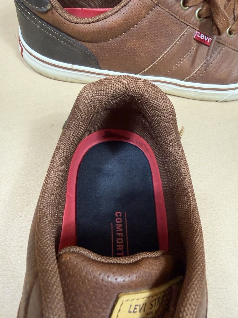 Levi’s Mens‎ Size 10 Brown Black Faux Leather Casual Dress Shoes - Picture 9 of 16